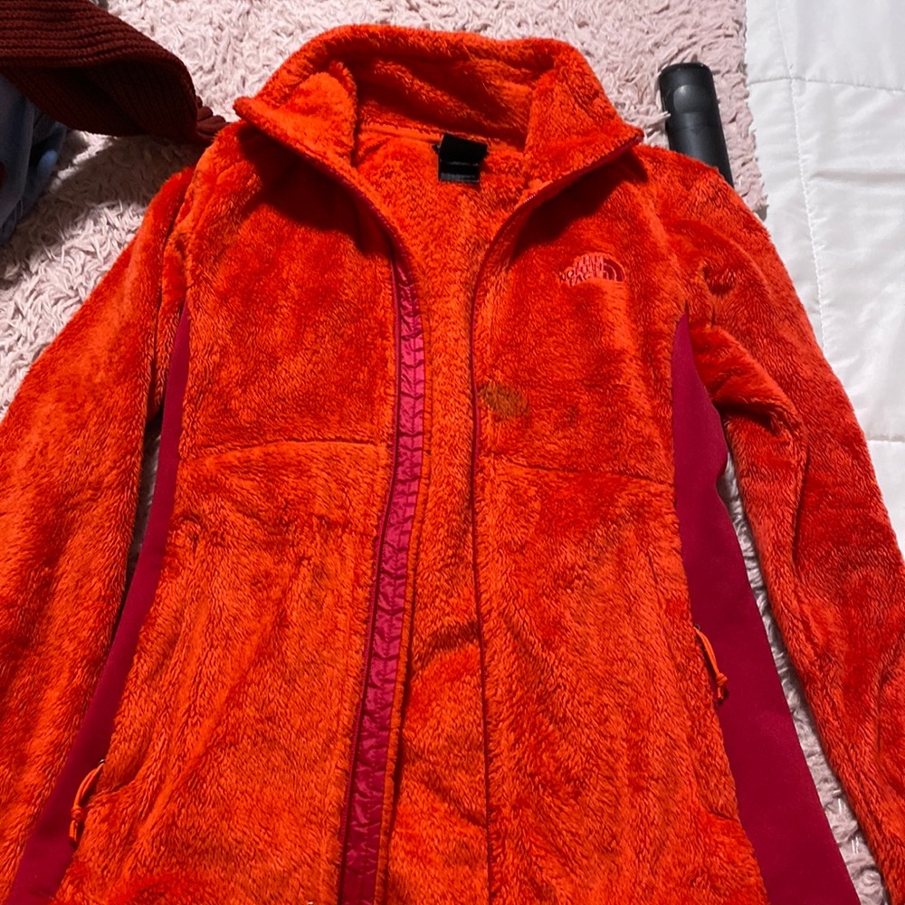 Red north face jacket